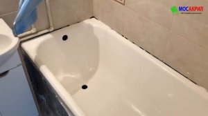 Покрытие ванны жидким акрилом - пример работы
