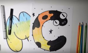 Леттеринг буквы М и С