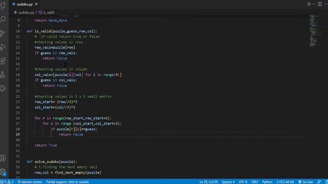 Python Mini Project for School Students | Sudoku Game using Python