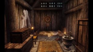 Rent a Room in a Nordic Skyrim Tavern ➳ 1 Hour | Horses, Crickets, Burning Fire | Relax and Sleep