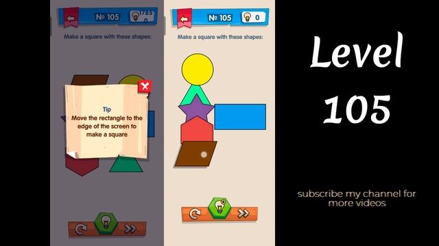IQ Boost Level 105 Make a square with these shapes.