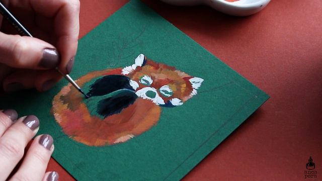 SATISFYING REAL TIME PAINTING | RED PANDA USING ARTEZA AND SONNET GOUACHE смотреть онлайн