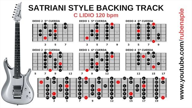 Backing track SATRIANI style C lidio 120 bpm смотреть онлайн