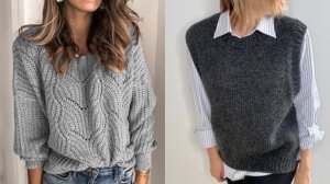 ВЯЖЕМ? СПИЦАМИ СВИТЕР ПУЛОВЕР ШАПКУ 2024?