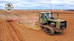 Гусеничный трактор ХТЗ Т-150 - незаменимый помощник на посевной! Работа с культиваторами КПС-4!