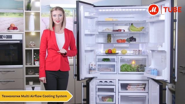 Видеообзор холодильника Mitsubishi Electric MR-LR78G-DB-R с экспертом «М.Видео» смотреть онлайн