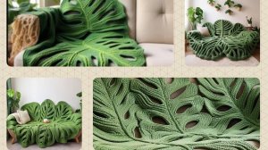 Плед Лист монстера часть 2 #Crochet #Monstera