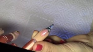 3D Nail art . Френч Аквариумный дизайн ногтей с фольгой на длинных ногтях