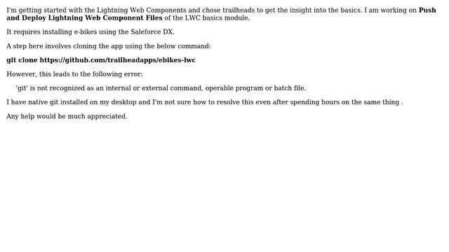 Salesforce: 'git' is not recognized as an internal or external command with salesforce cli смотреть онлайн