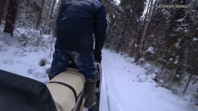 Снегоход "Буран АДЕ" Скоросной заезд с точки "А" в точку "Б" Видео от второго лица. смотреть онлайн