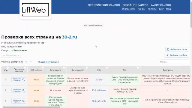 Полный анализ сайта на Liftweb.ru смотреть онлайн