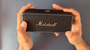 Marshall Emberton 20 Watt Wireless Bluetooth Portable Speaker (Black and Brass) Unboxing