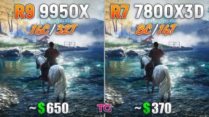 Ryzen 9 9950X и Ryzen 7 7800X3D - Сравнительное тестирование в 10 играх | 1080p