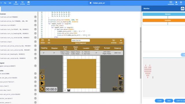 Hidden Pixel Art - VEXCode VR - Python