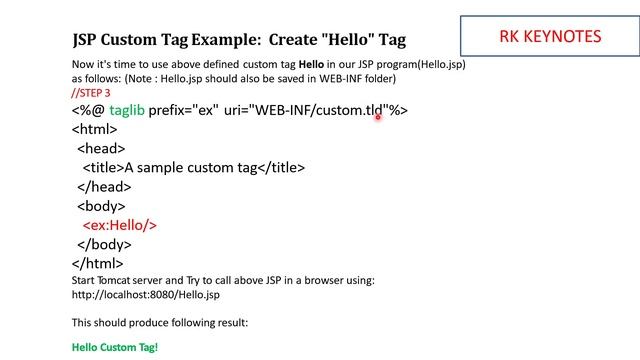 #12 How to Create Own Tags in JSP? | Custom Tags | Tag Handler Class | TLD File | doTag() | Taglib