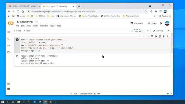 The Python input function