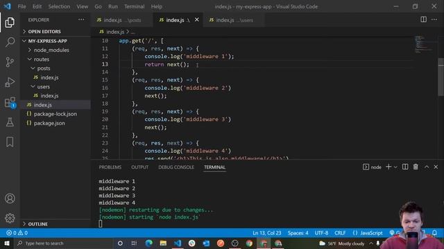 Node and Express - Middleware смотреть онлайн