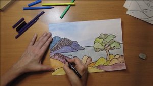 Декоративная композиция .  Пейзаж. 5 класс.ИЗО