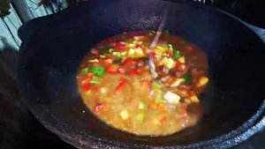 Лагман из говядины в казане. Простой рецепт.