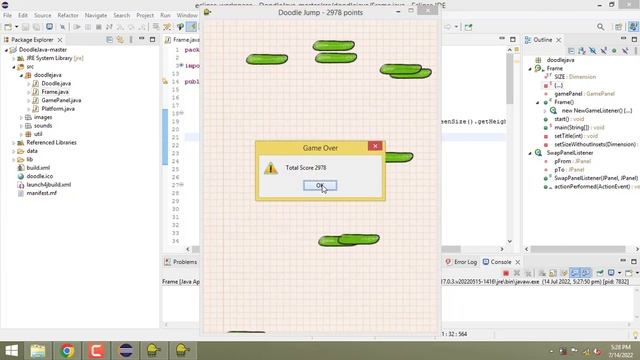 Simple Doodle Jump in Java смотреть онлайн