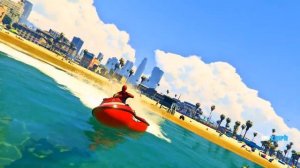 SUPERHERO SPIDERMAN # JET SKI STUNTS and JUMPS ! - GTA 5 Mods