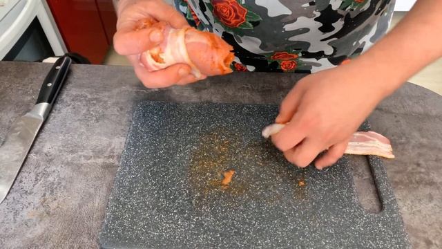 Куриные рулетики с беконом и сыром / Очень вкусный и сытный ужин