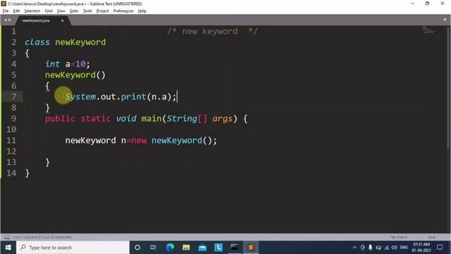 new keyword in java | Learn Coding