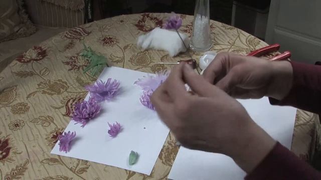 Хризантема Цветы из шёлка в техникe Somebana p 3 Chrysanthemum 3 смотреть онлайн