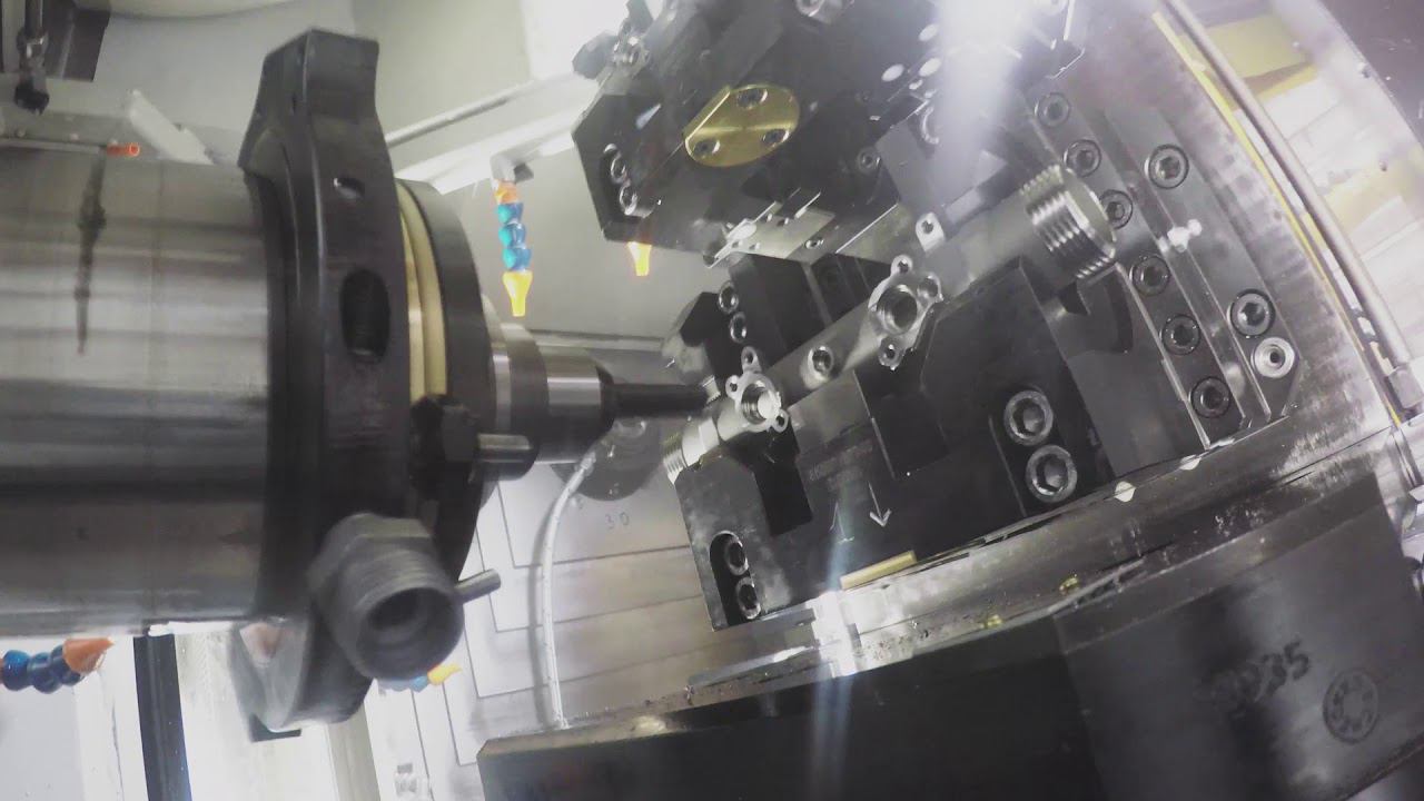 Обработка ультразвукового водяного насоса на 3-х шпиндельном мультицентре смотреть онлайн