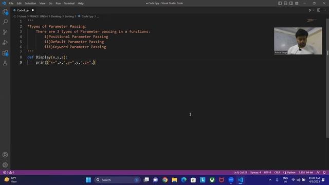 Function Arguments In Python | Types of Parameters | Python Tutorials For Beginners
