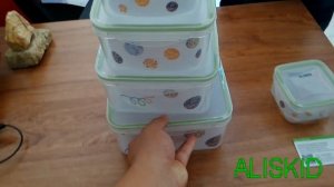 Food Storage Plastic Container with Airtight Locking Lids, Freezer, Dishwasher, Microwave Safe