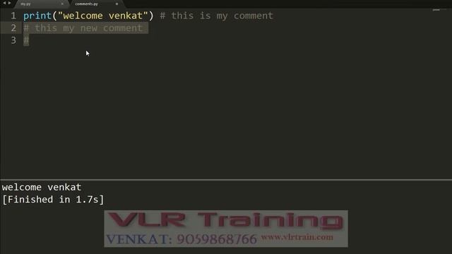 What are the 7 Comments in Python Telugu | Python Comments Tutorial | VLR Training - 07