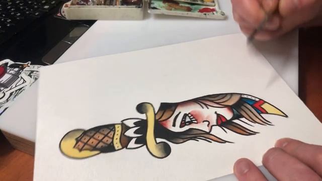 Рисую нож в традике смотреть онлайн