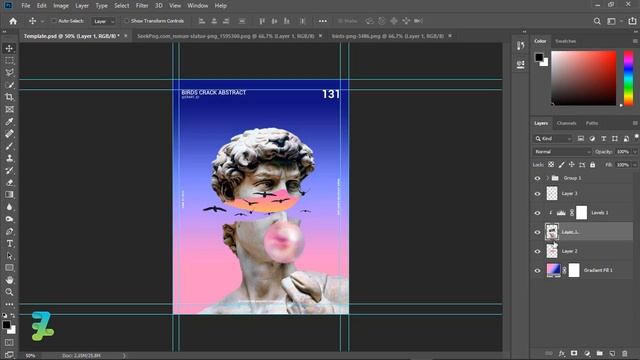 Birds Crack Abstract - Tutorial Photoshop CC 2019 смотреть онлайн