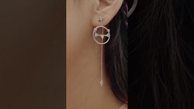 Thaya 100% Authentic S925 Sterling Silver Colorful Flags Drop Dangle Earring Enamel Summer For Women смотреть онлайн