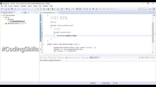 Program to Print Patterns 3 & 4 in Java | Coding Skills
