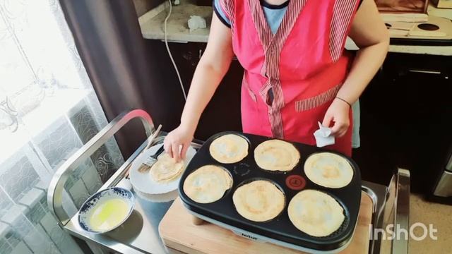 ЗАВАРНЫЕ БЛИНЫ НА КЕФИРЕ. НА БЛИННИЦЕ Tefal PY900D12