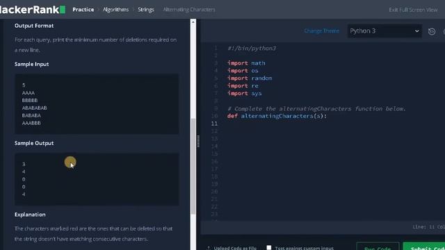 90 - Alternating Characters | Strings | Hackerrank Solution | Python