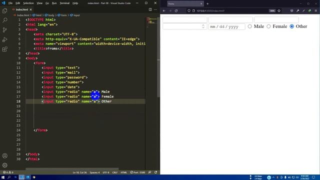 HTML Tutorial for Beginners in Bangla | Form and Input Tags in HTML | Part 08