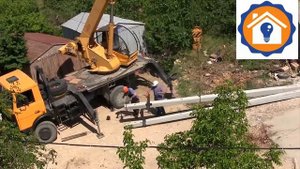 Установка столбов(электрических опор)