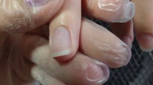 Укрепление свободного края полигелем/Исправление скрученных ногтей/тонкая кутикула#маникюр