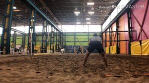 Indoor beach volleyball Alex Boeira & John Molinaro vs Sebastian Stern & Alex T. Dec 8, 2019.