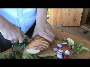 Тест ножа финки. Сталь У8 кованная.