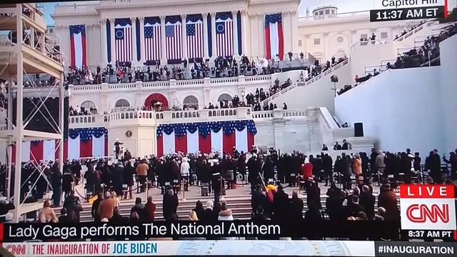 Lady Gaga sings Star spangled banner at Bidens inauguration смотреть онлайн