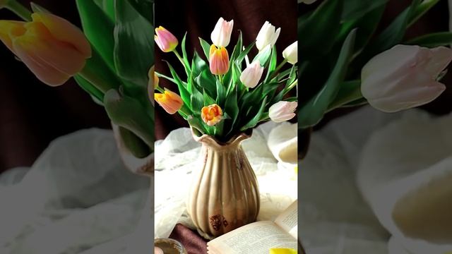 Тюльпаны ручной работы из флористической полимерной глины (холодный фарфор) смотреть онлайн