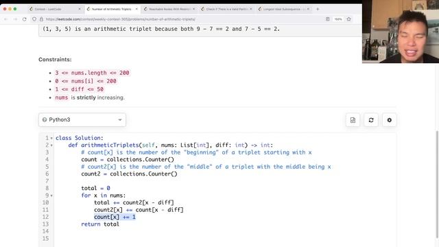 2367. Number of Arithmetic Triplets (Leetcode Easy) смотреть онлайн