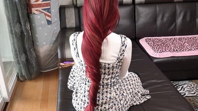 Long Hair Play . :: Shara Rose Pink Bun Style . Her Flowing Hair .