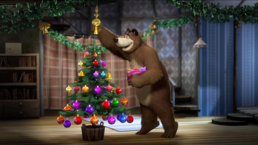 Новогодняя песня раз два три. Маша и медведь наряжают елку. Маша и медведь 1 2 3 елочка гори. Маша и медведь. Раз, два, три! Елочка, гори. Маша и медведь елка елка.