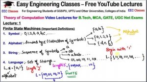 L2: Symbol, Alphabet, String, Language, Power of Sigma Σ, Cardinality | Finite State Machine | TOC