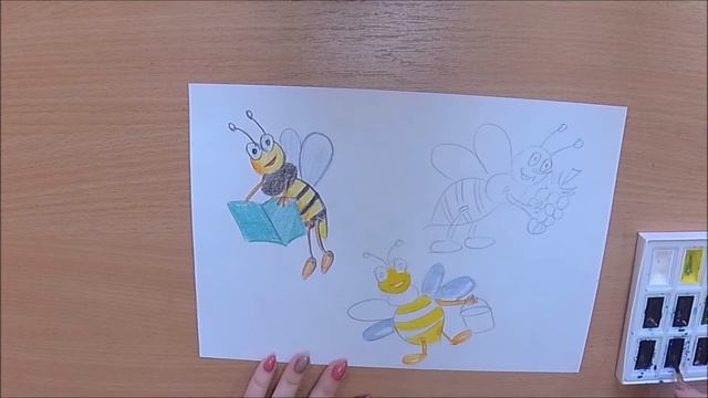 АРТ-разминка "Рисуем пчелку в разных техниках" смотреть онлайн